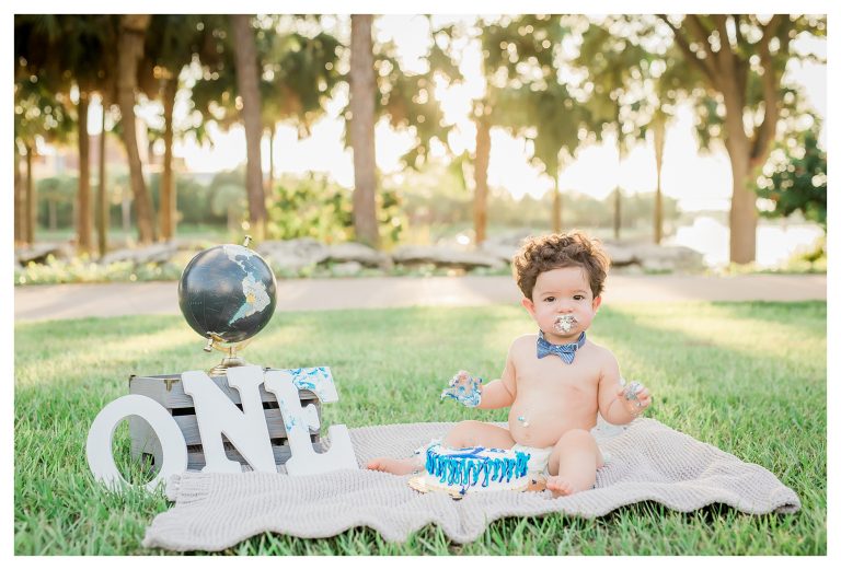 Explorer Themed First Birthday Milestone Session, Tampa